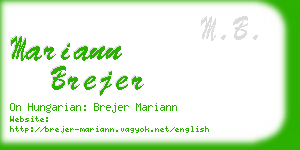 mariann brejer business card